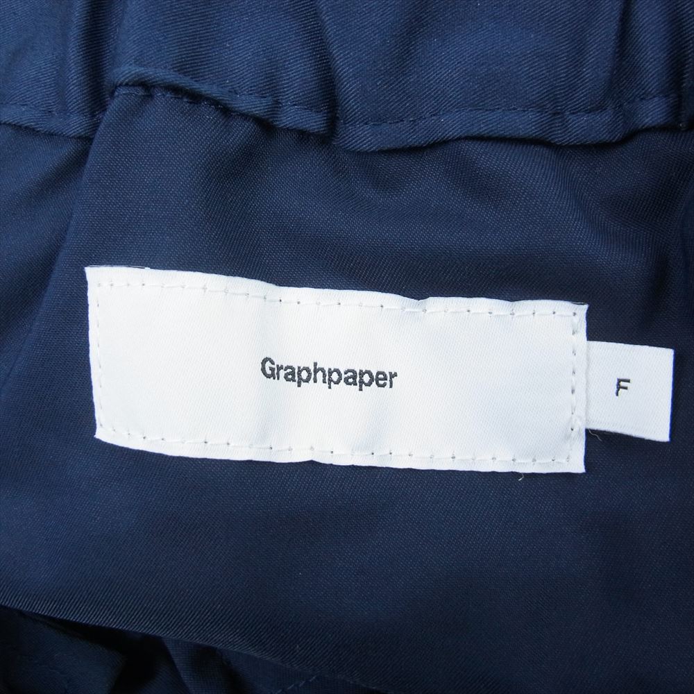 GRAPHPAPER グラフペーパー 23AW GM232-40056B Solotex Twill Slim Chef Pants ソロテックス ツィル スリム シェフ パンツ ネイビー系 F【中古】