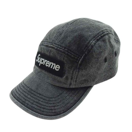 Supreme シュプリーム 22aw Denim Camp cap Washed Black デニム キャンプ キャップ  ウォッシュド ブラック グレー系【中古】