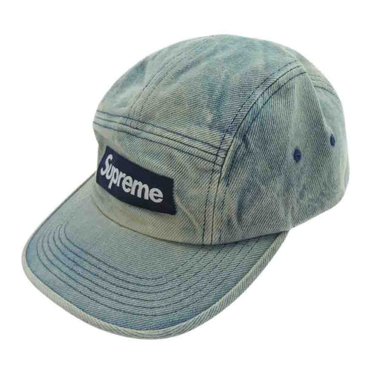 Supreme シュプリーム 24SS washed chino twill camp cap Dirty indigo ウォッシュド チノ ツイル キャンプ キャップ ダーティ インディゴ ライトブルー系【中古】