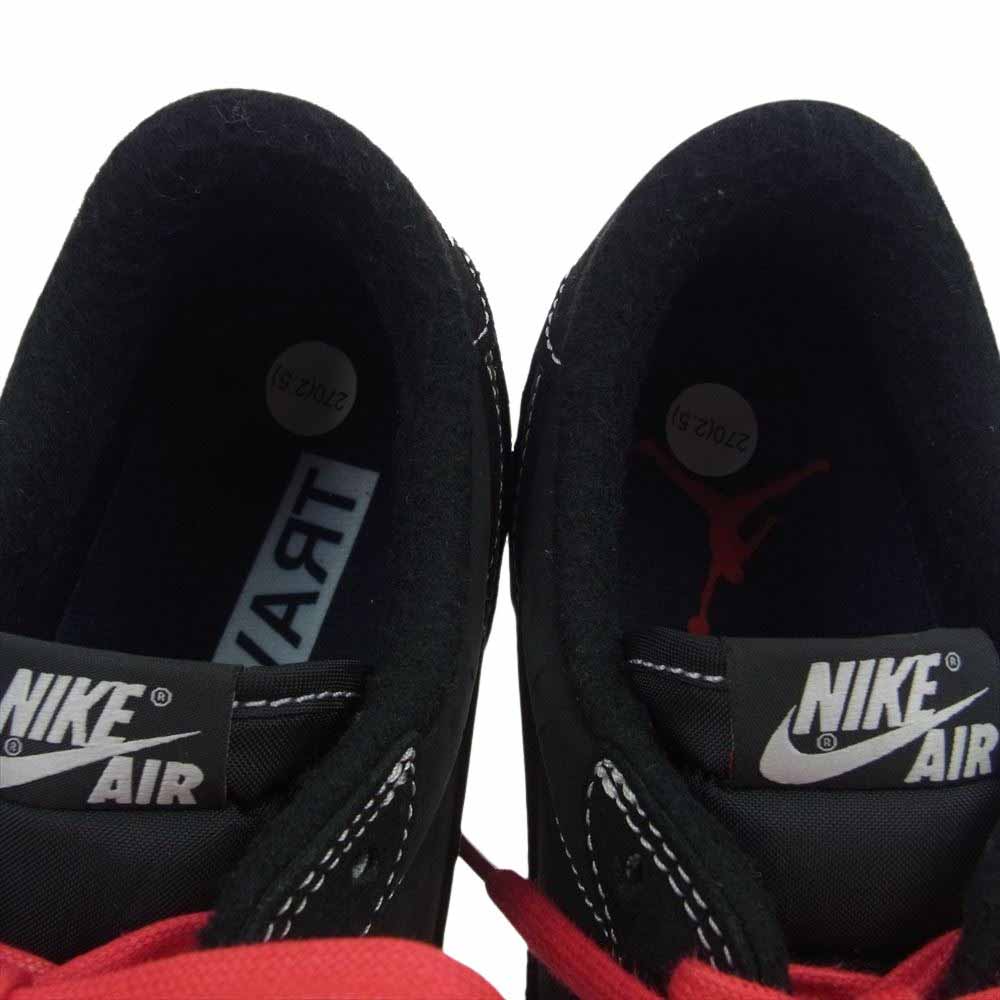 NIKE ナイキ DM7866-001 TRAVIS SCOTT トラヴィス・スコット Air Jordan 1 Low OG SP Black Phantom エアジョーダン1 ロー ブラック ファントム ブラック系 27cm【極上美品】【中古】