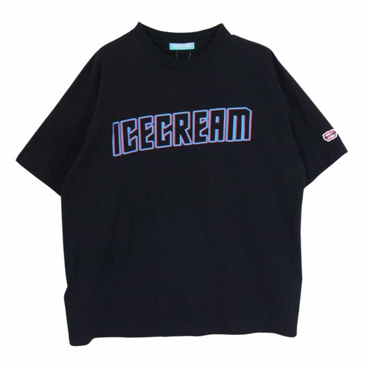 ICE CREAM アイスクリーム ブランド ロゴ 丸首 クルーネック 半袖 Tシャツ ブラック系 サイズ表記無【中古】