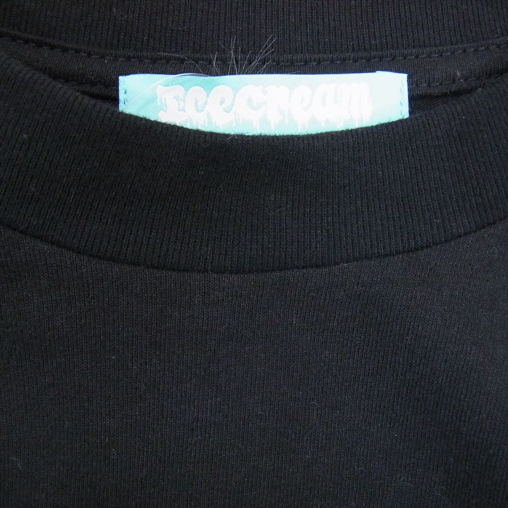ICE CREAM アイスクリーム ブランド ロゴ 丸首 クルーネック 半袖 Tシャツ ブラック系 サイズ表記無【中古】