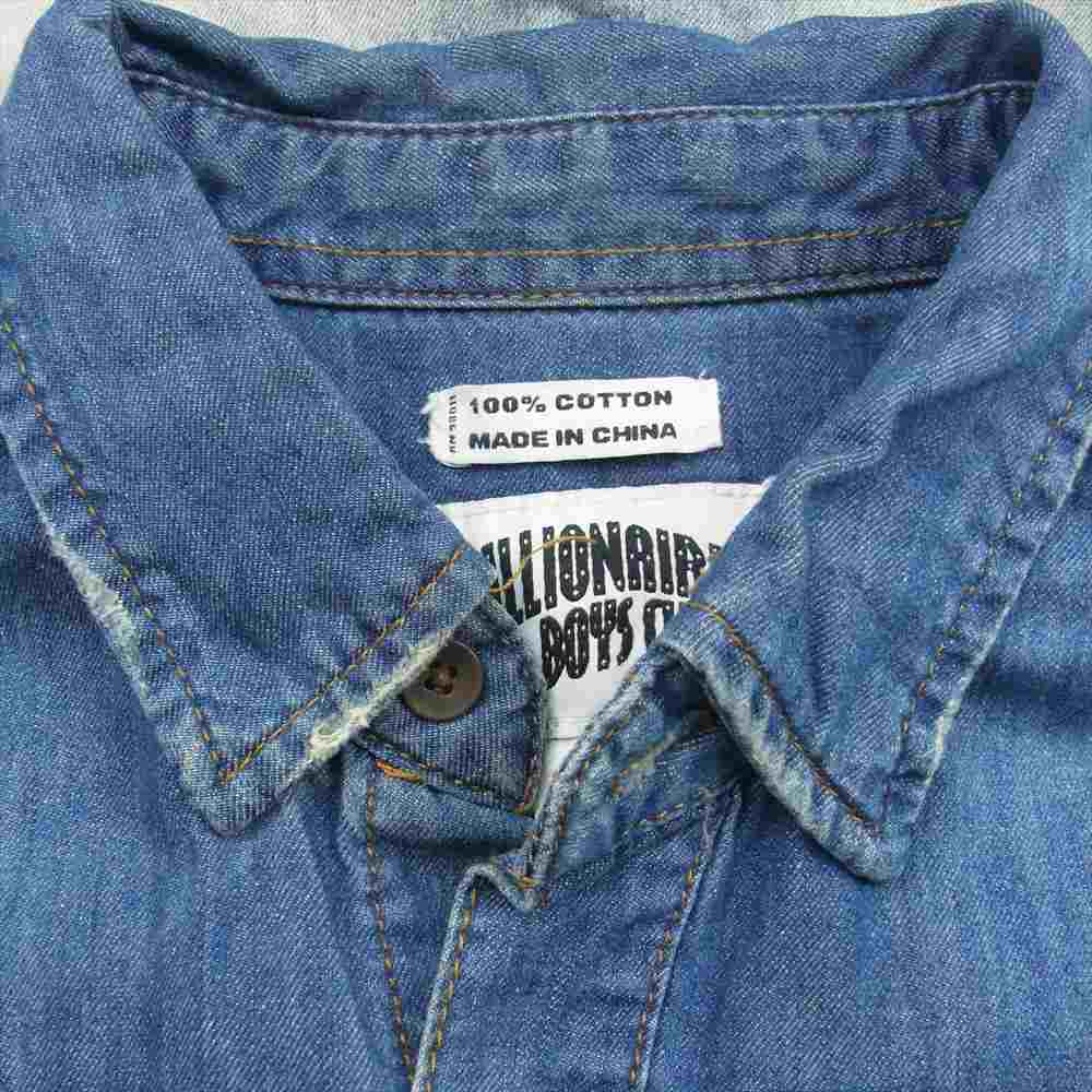 Billionaire Boys Club ビリオネアボーイズクラブ DENIM SHIRT グラデーション ロゴ デニム 長袖 シャツ インディゴブルー系 M【中古】