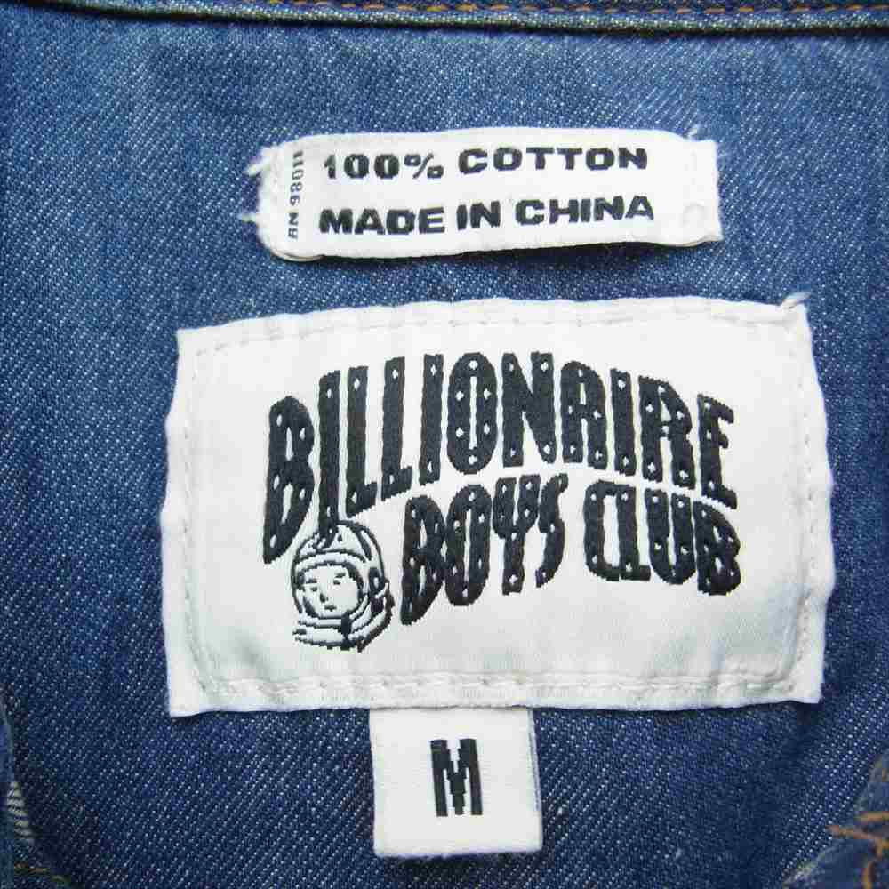 Billionaire Boys Club ビリオネアボーイズクラブ DENIM SHIRT グラデーション ロゴ デニム 長袖 シャツ インディゴブルー系 M【中古】