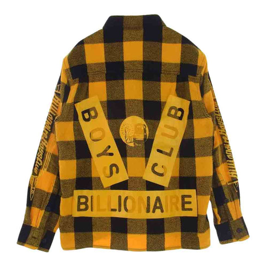 Billionaire Boys Club ビリオネアボーイズクラブ BBCJP203W001 コットン フランネル チェック 長袖 シャツ イエロー系 M【極上美品】【中古】
