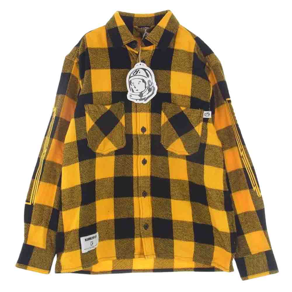 Billionaire Boys Club ビリオネアボーイズクラブ BBCJP203W001 コットン フランネル チェック 長袖 シャツ イエロー系 M【極上美品】【中古】