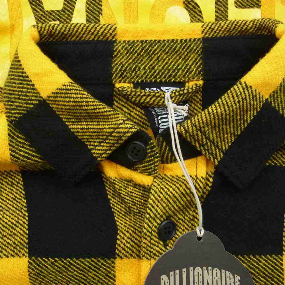 Billionaire Boys Club ビリオネアボーイズクラブ BBCJP203W001 コットン フランネル チェック 長袖 シャツ イエロー系 M【極上美品】【中古】