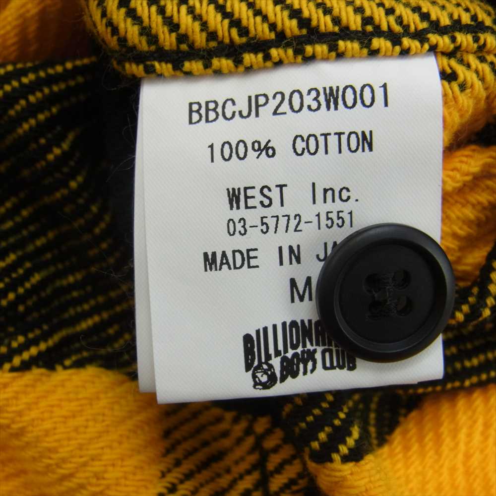 Billionaire Boys Club ビリオネアボーイズクラブ BBCJP203W001 コットン フランネル チェック 長袖 シャツ イエロー系 M【極上美品】【中古】