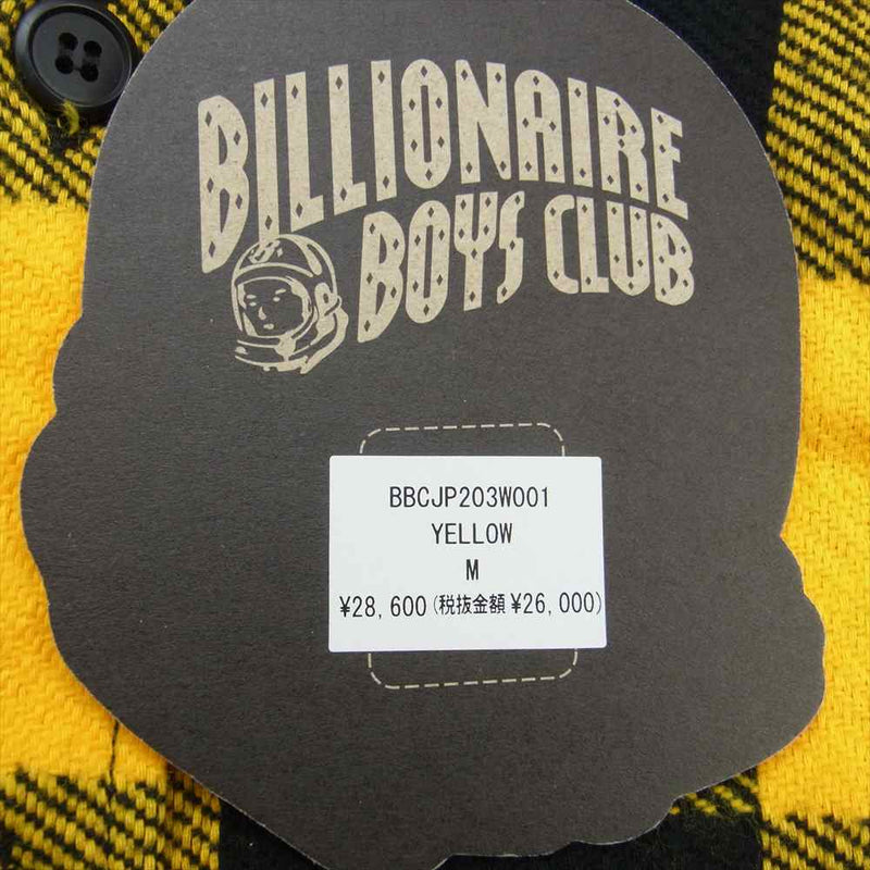 Billionaire Boys Club ビリオネアボーイズクラブ BBCJP203W001 コットン フランネル チェック 長袖 シャツ イエロー系 M【極上美品】【中古】