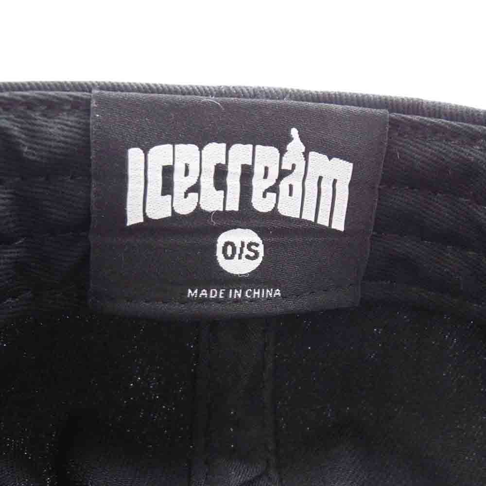ICE CREAM アイスクリーム ワッペン バーク スナップ ハット キャップ ブラック系【中古】