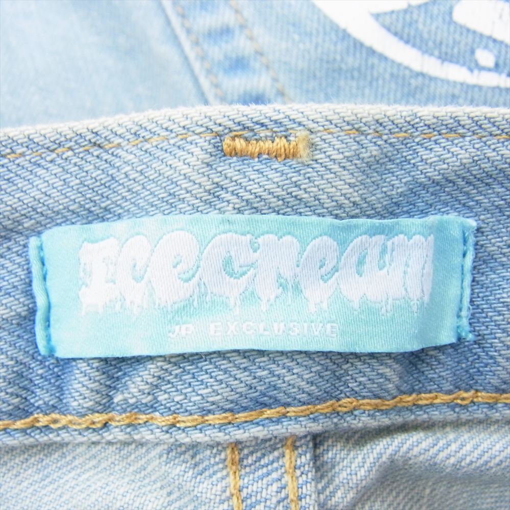 ICE CREAM アイスクリーム ICJP223P001 BBC WASHED DENIM PANTS ペイント ウォッシュド デニム パンツ インディゴブルー系 S【中古】