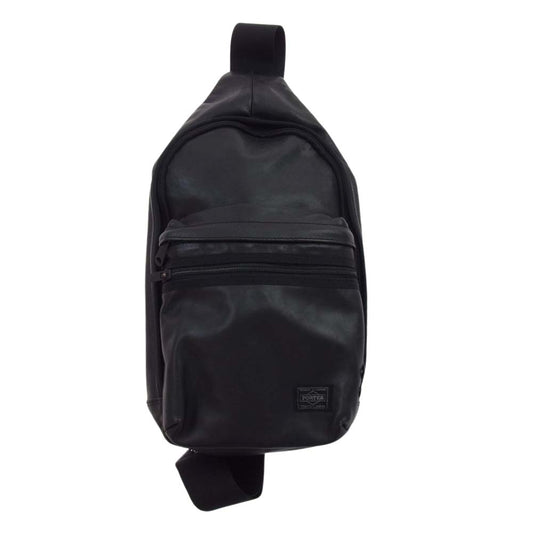 PORTER ポーター 023-03799 吉田カバン ALOOF アルーフ ワンショルダー バッグ カーフレザー ブラック系【中古】