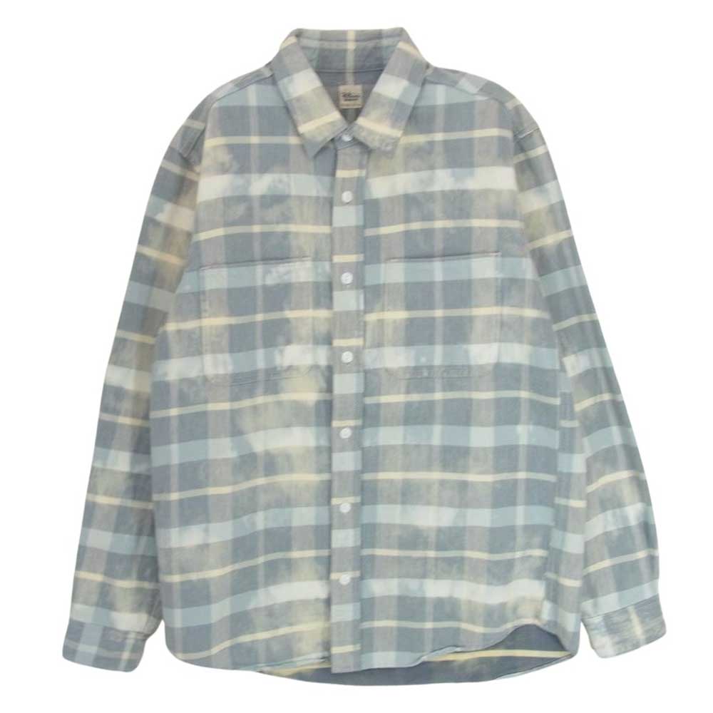 Ron Herman ロンハーマン 2920700069 Bleach Check shirt ブリーチ加工 コットン チェック ネル 長袖 シャツ M【中古】