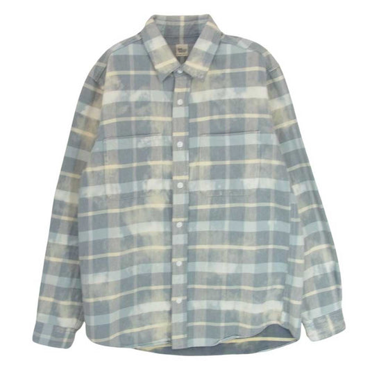 Ron Herman ロンハーマン 2920700069 Bleach Check shirt ブリーチ加工 コットン チェック ネル 長袖 シャツ M【中古】