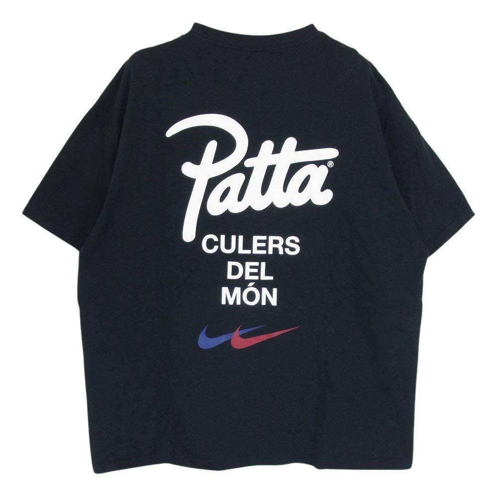 NIKE ナイキ 23AW  FJ4208-010 × Patta × Barcelona パタ バルセロナ FC エンブレム 刺繍 半袖 TEE Tシャツ ブラック系 XL【中古】