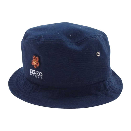 KENZO ケンゾー 22AW FC65AC404F33 Boke Flower Crest BUCKET HAT ロゴ刺繍 ボケフラワー クレスト バケット ハット 帽子 ネイビー系 L【中古】