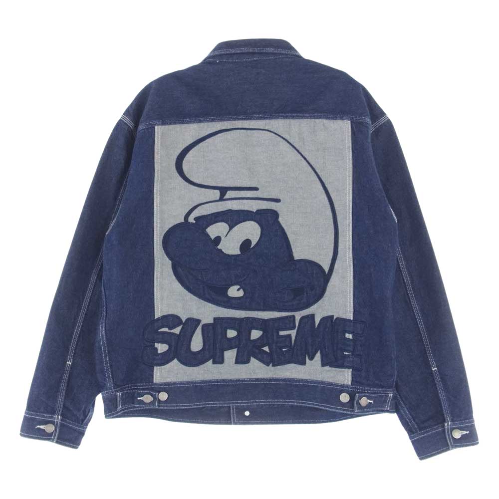 Supreme シュプリーム 20AW Smurfs Denim Trucker Jacket スマーフ デニム トラッカー ジャケット インディゴブルー系 L【中古】