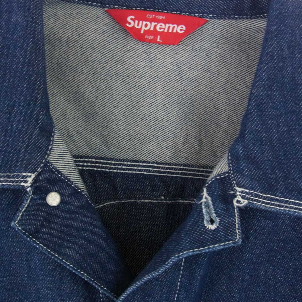 Supreme シュプリーム 20AW Smurfs Denim Trucker Jacket スマーフ デニム トラッカー ジャケット インディゴブルー系 L【中古】