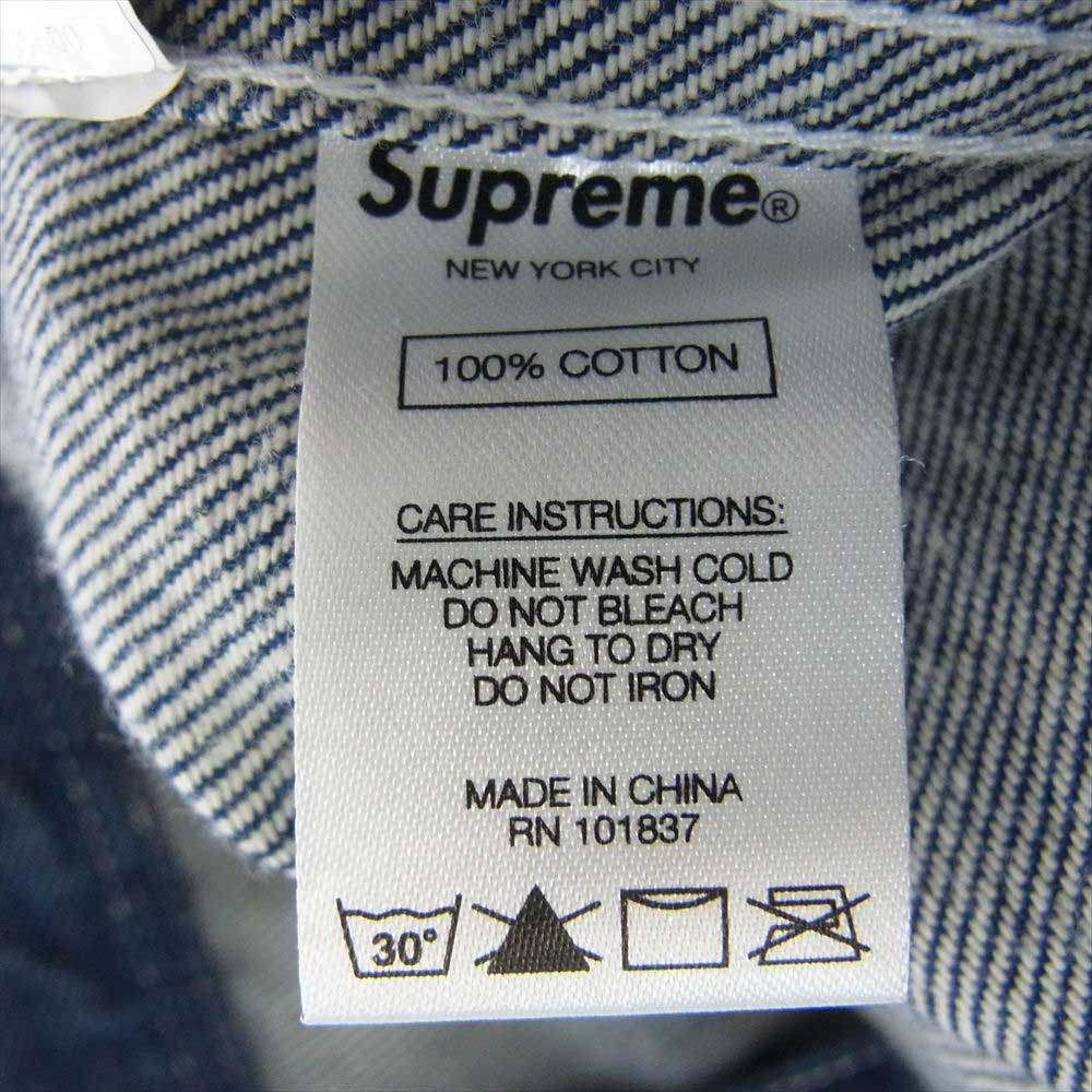 Supreme シュプリーム 20AW Smurfs Denim Trucker Jacket スマーフ デニム トラッカー ジャケット インディゴブルー系 L【中古】