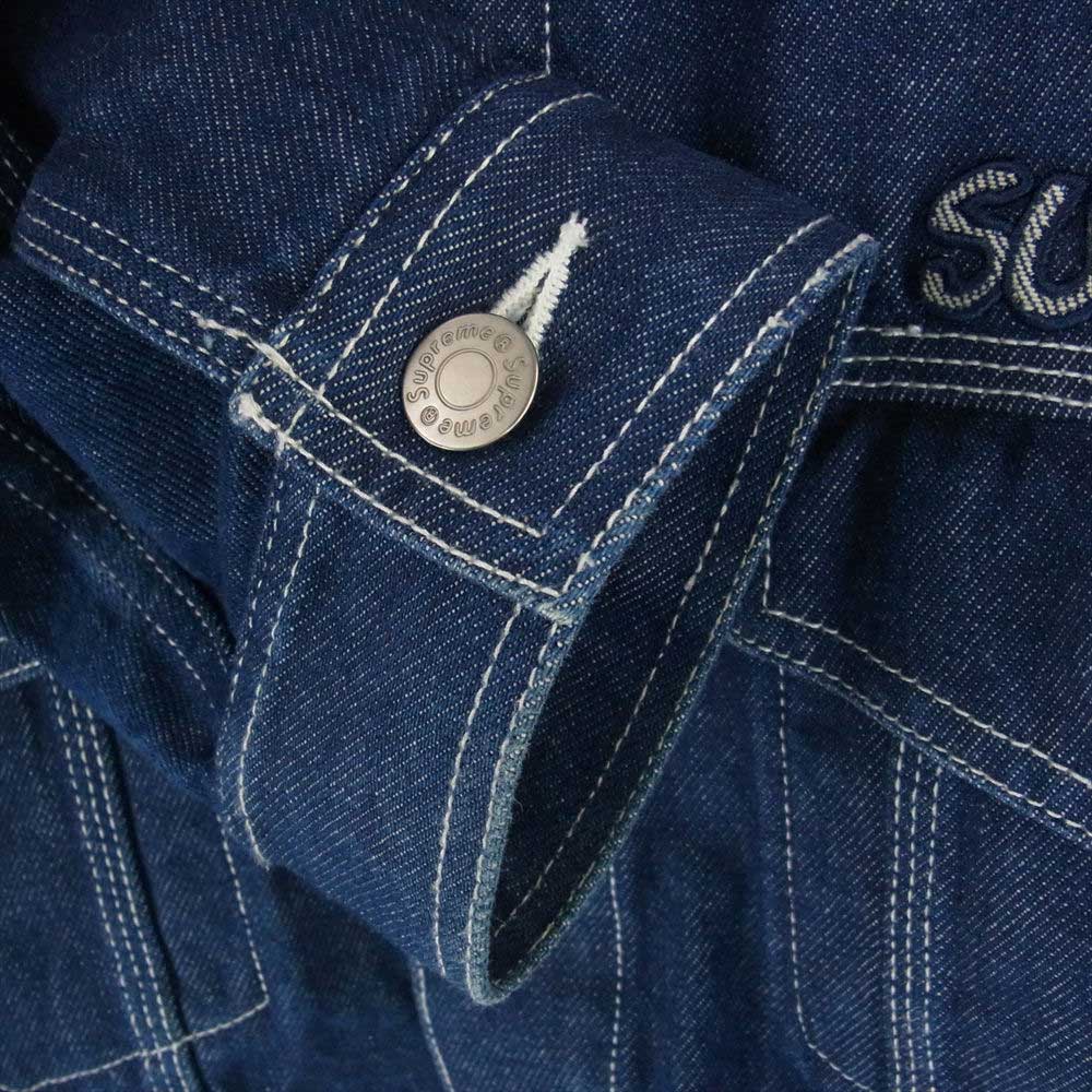 Supreme シュプリーム 20AW Smurfs Denim Trucker Jacket スマーフ デニム トラッカー ジャケット インディゴブルー系 L【中古】