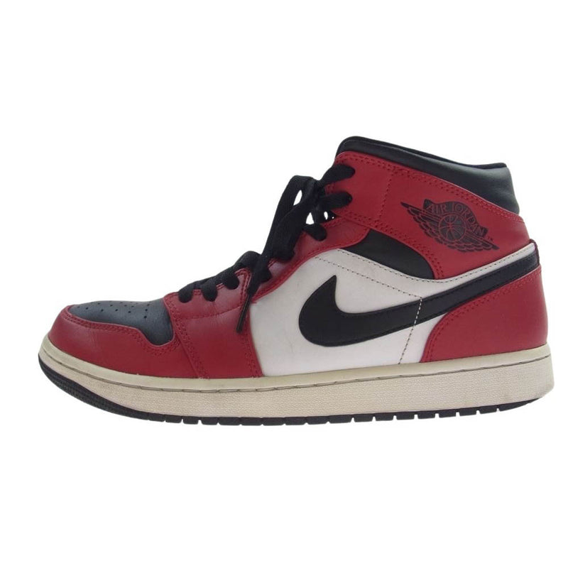 NIKE AIR JORDAN ナイキ ジョーダン 554724-069　 AJ1 MID CHICAGO BLACK TOE エアジョーダン1 ミッド シカゴ ブラック トゥ スニーカー レッド系 ホワイト系 ブラック系 27cm【中古】