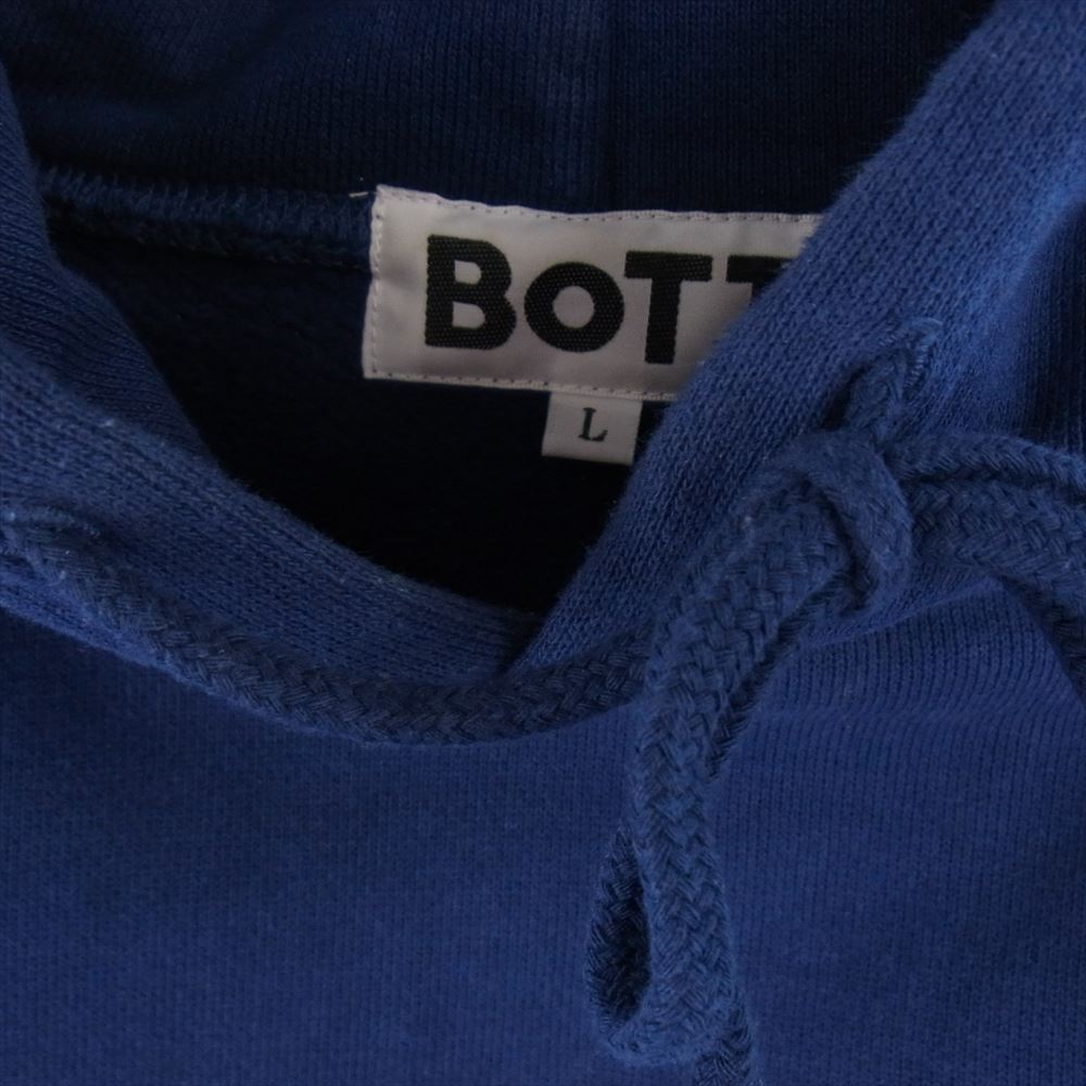 ボット 213SPBOTT01 PAN EXCLUSIVE THE BOTT HOODIE バックプリント フーディー プルオーバー パーカー ネイビー系 L【中古】