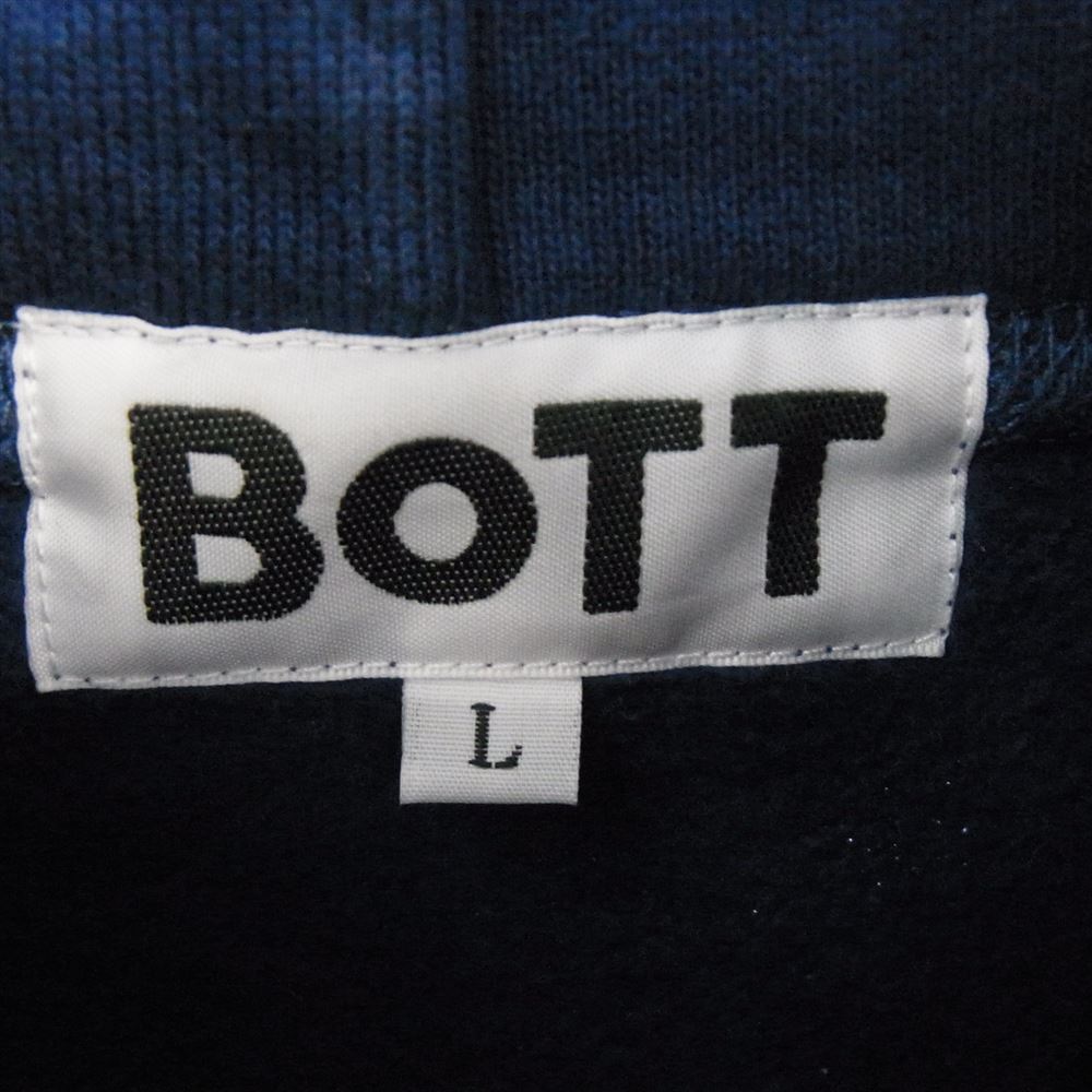 ボット 213SPBOTT01 PAN EXCLUSIVE THE BOTT HOODIE バックプリント フーディー プルオーバー パーカー ネイビー系 L【中古】