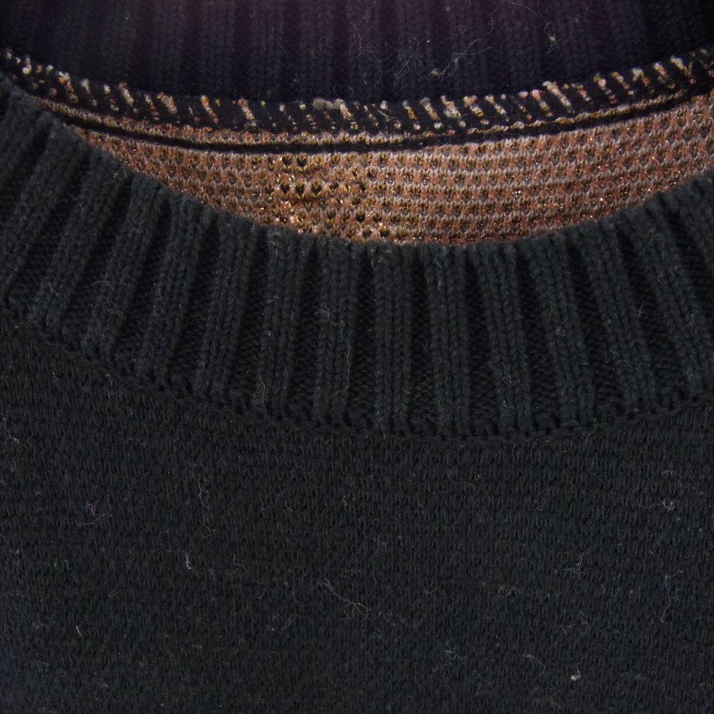 WACKO MARIA ワコマリア 19AW × TIM LEHI ティムリーハイ JACQUARD CREW NECK ジャガード クルーネック タイガー 虎 総柄 ニット セーター ブラック系 M【中古】