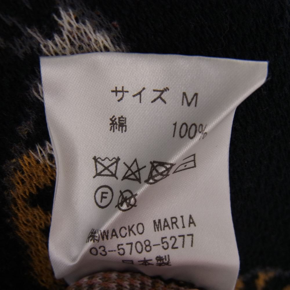 WACKO MARIA ワコマリア 19AW × TIM LEHI ティムリーハイ JACQUARD CREW NECK ジャガード クルーネック タイガー 虎 総柄 ニット セーター ブラック系 M【中古】