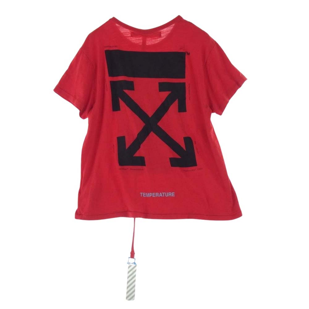 OFF-WHITE オフホワイト 18SS Monalisa S/S Tee モナリザプリント クルーネック 半袖 Tシャツ レッド系 L【中古】