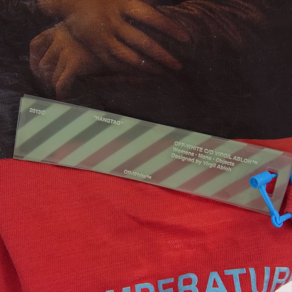OFF-WHITE オフホワイト 18SS Monalisa S/S Tee モナリザプリント クルーネック 半袖 Tシャツ レッド系 L【中古】