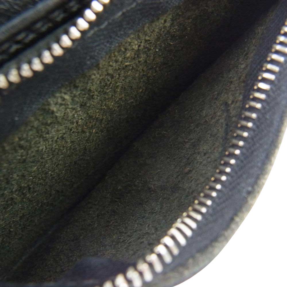 CHROME HEARTS クロムハーツ（原本無） 1ZIP CROSS BTN WALLET 1ジップ クロスボールボタン レザー ウォレット 財布 ブラック系【中古】