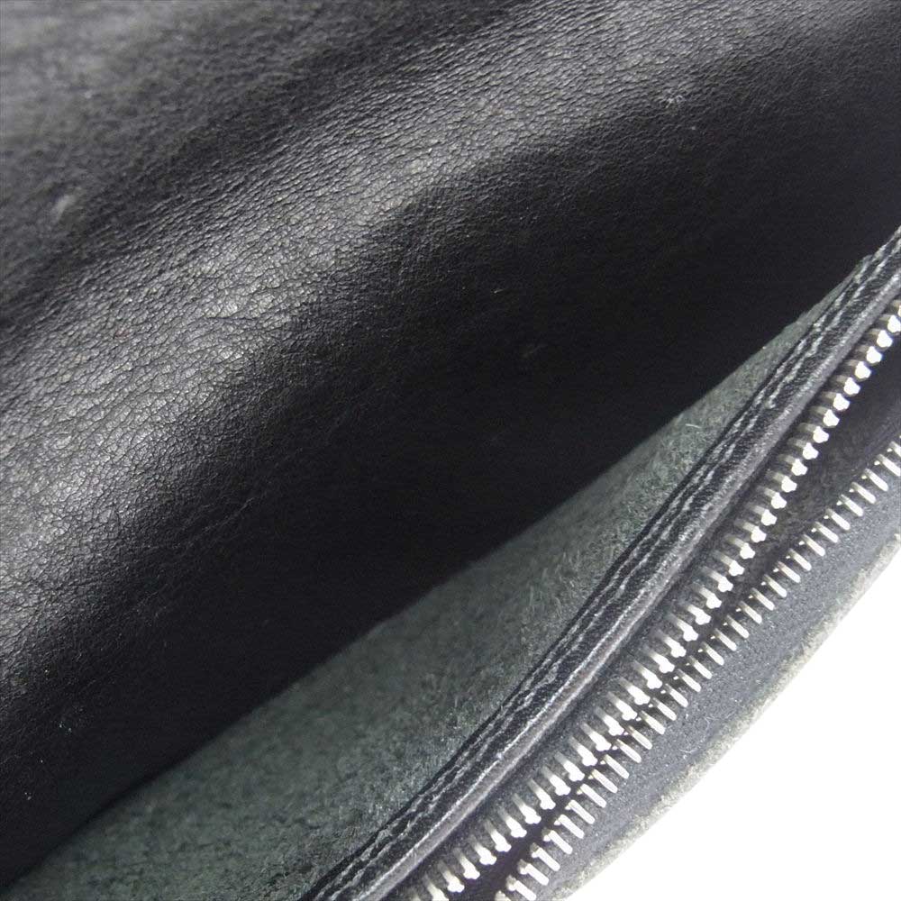 CHROME HEARTS クロムハーツ（原本無） 1ZIP CROSS BTN WALLET 1ジップ クロスボールボタン レザー ウォレット 財布 ブラック系【中古】