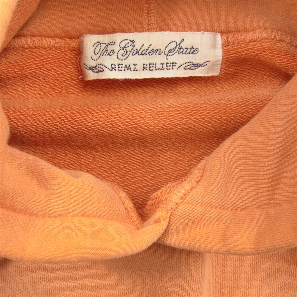 REMI RELIEF レミレリーフ pullover hoodie プルオーパー フーディー パーカー  オレンジ系 XL【中古】