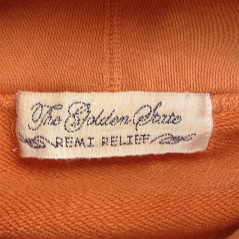 REMI RELIEF レミレリーフ pullover hoodie プルオーパー フーディー パーカー  オレンジ系 XL【中古】