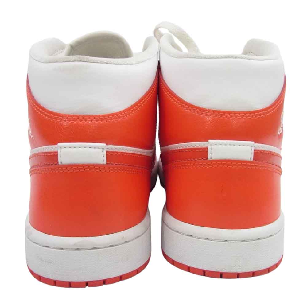 NIKE AIR JORDAN ナイキ ジョーダン BQ6472-116 WMNS AIR JORDAN 1 MID WHITE HABANERO RED AJ1 ウィメンズ エアジョーダン ホワイト ハバネロレッド スニーカー ホワイト系 レッド系 27.5cm【中古】