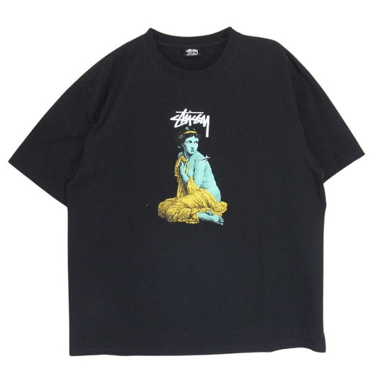 STUSSY ステューシー 22AW Lady Rome Tee レディ ローマ プリント Tシャツ 半袖 ブラック系 L【中古】