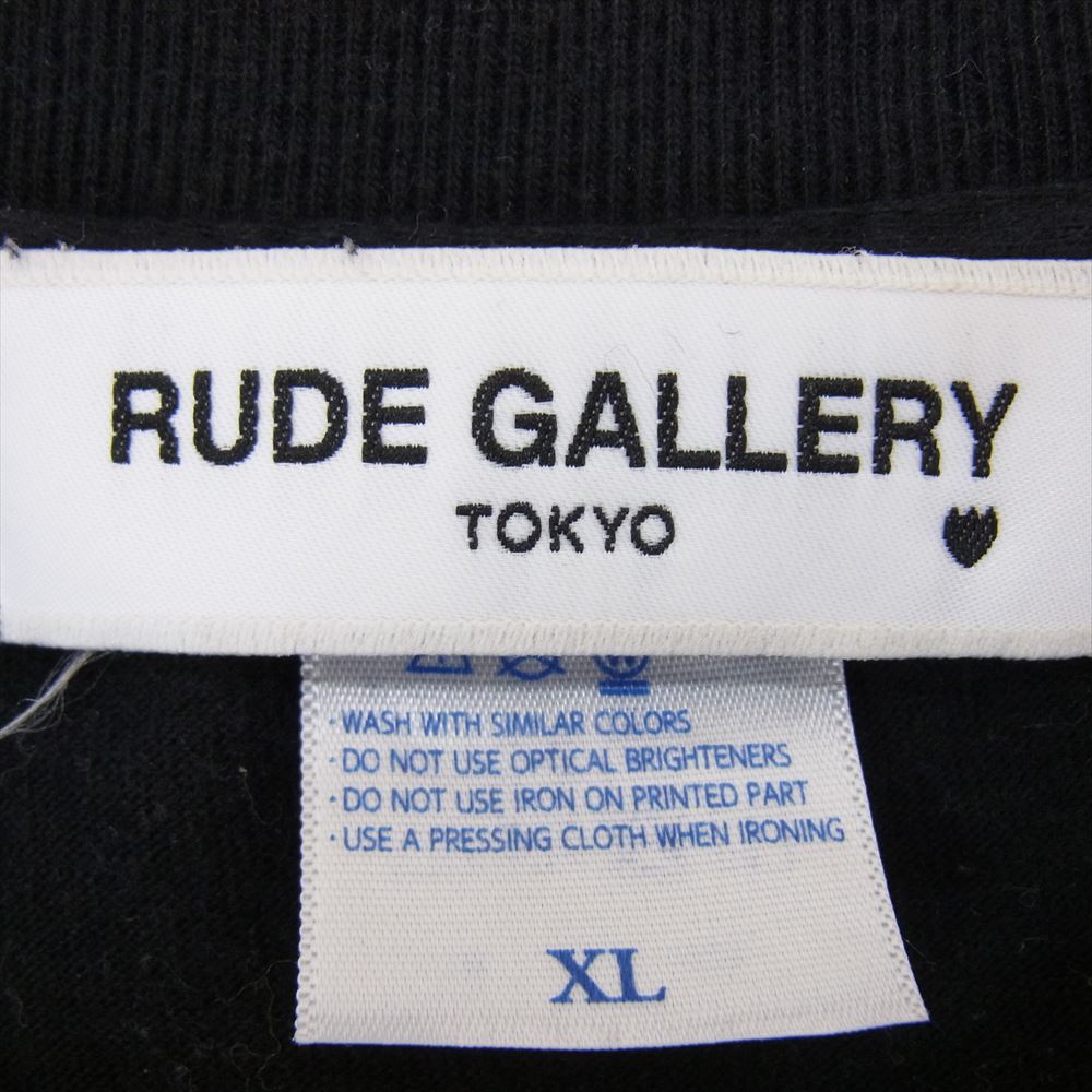 RUDE GALLERY ルードギャラリー Rockin' Jelly Bean ロッキンジェリービーン プリント Tシャツ 半袖 ブラック系 XL【中古】