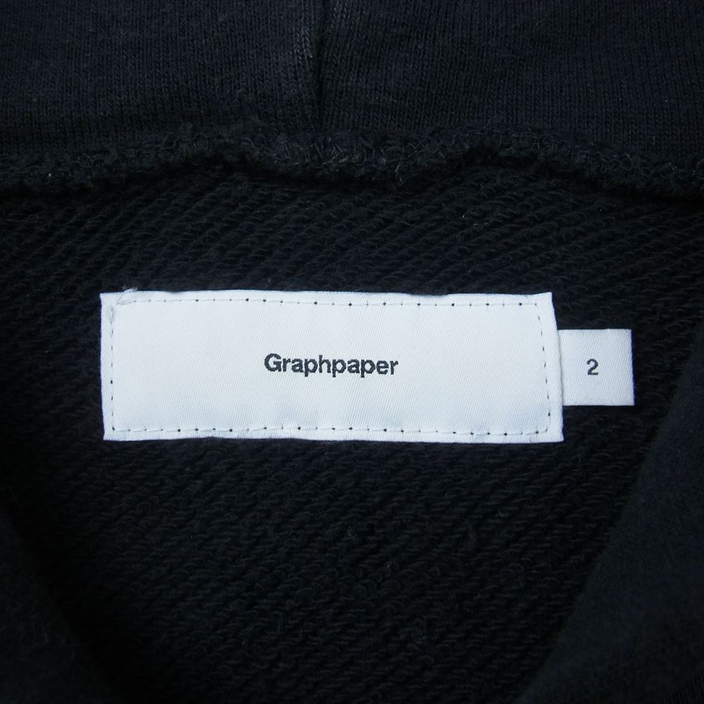 GRAPHPAPER グラフペーパー GU211-70173B LOOPWHEELER Full Zip Parka ループウィラー ラグランスリーブ フルジップ パーカー ブラック系 2【中古】