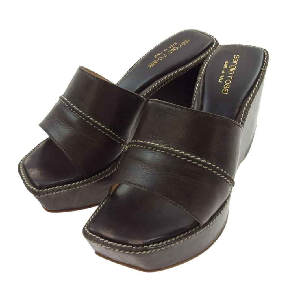 セルジオロッシ イタリア製 ヒール サンダル ブラウン系 35.5【中古】