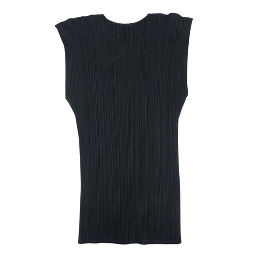 ISSEY MIYAKE イッセイミヤケ PP04-JK601 PLEATS PLEASE プリーツ プリーズ プリーツ加工 ノースリーブ タンクトップ ブラック系 3【中古】