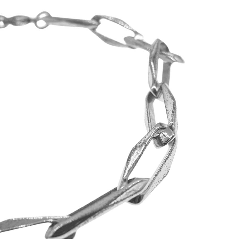 SAINT LAURENT サンローラン プレート ロゴ シルバー ブレスレット 【中古】
