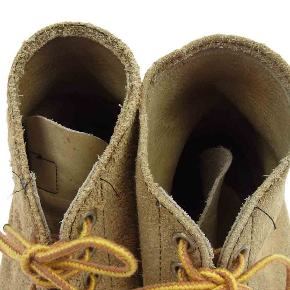 RED WING レッドウィング 8167 刺繍羽根タグ Classic Round クラシックラウンド スエード レザー レースアップ ワーク ブーツ シューズ ベージュ系 US7.5E【中古】