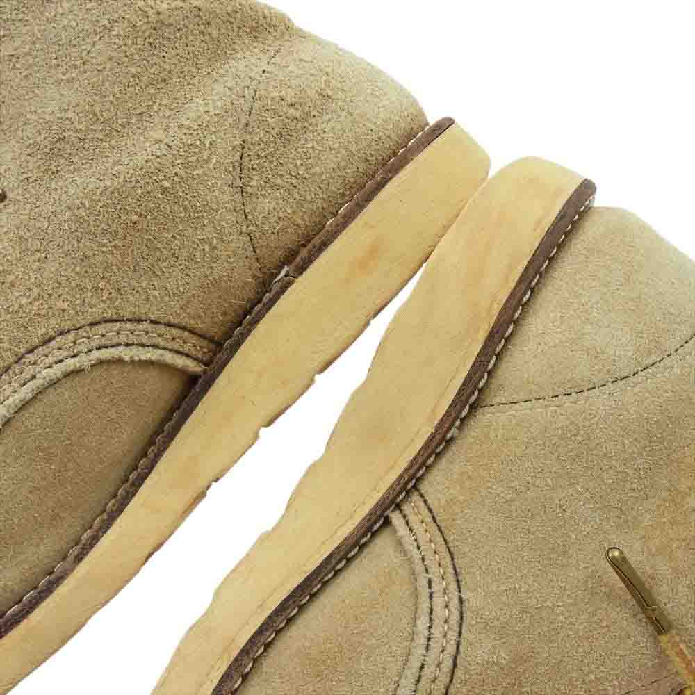 RED WING レッドウィング 8167 刺繍羽根タグ Classic Round クラシックラウンド スエード レザー レースアップ ワーク ブーツ シューズ ベージュ系 US7.5E【中古】