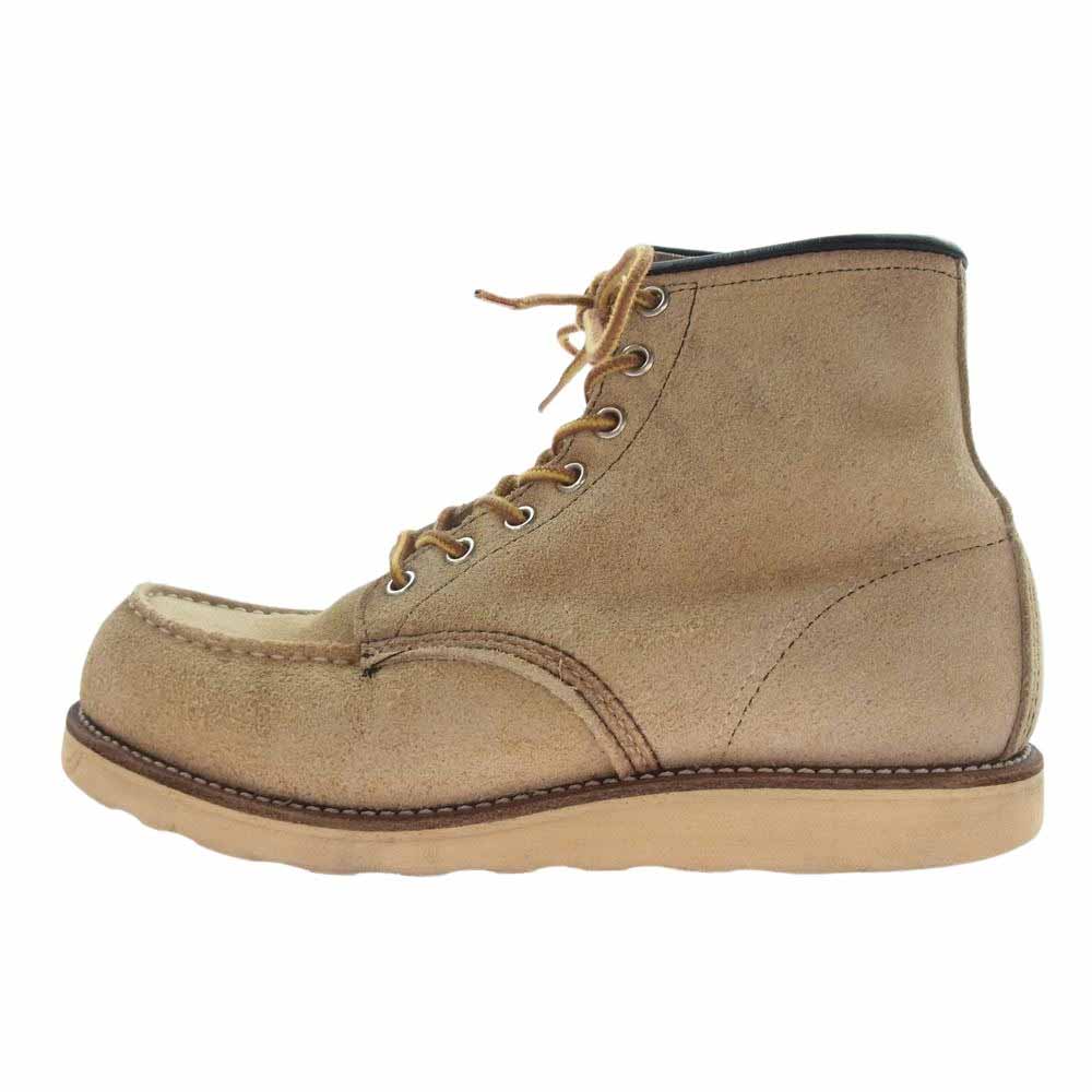 RED WING レッドウィング 8173 刺繍羽根タグ CLASSIC MOC TOE クラシック モックトゥ スエード レザー レースアップ ブーツ シューズ ベージュ系 US7E【中古】