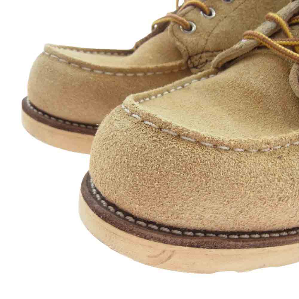 RED WING レッドウィング 8173 刺繍羽根タグ CLASSIC MOC TOE クラシック モックトゥ スエード レザー レースアップ ブーツ シューズ ベージュ系 US7E【中古】