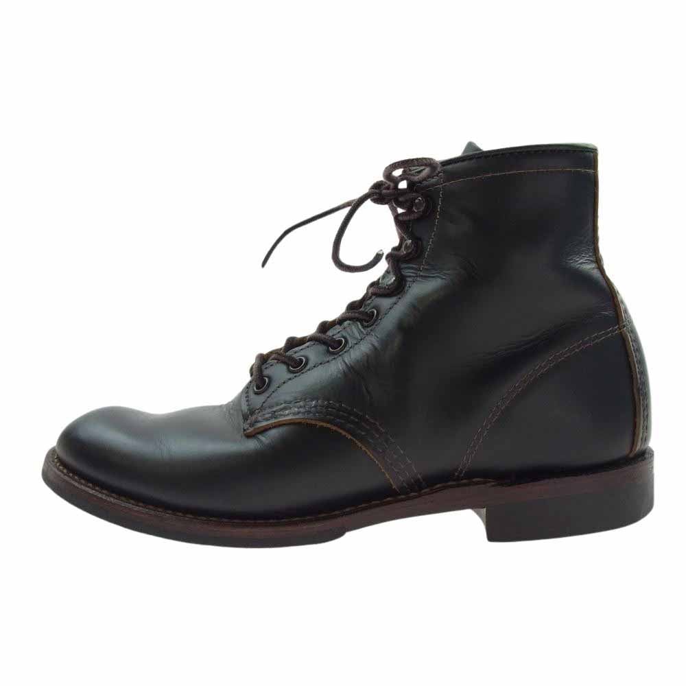 RED WING レッドウィング 9060 BECKMAN FLATBOX ベックマン フラットボックス レザー レースアップ ワーク ブーツ シューズ ブラック系 24.5cm【中古】