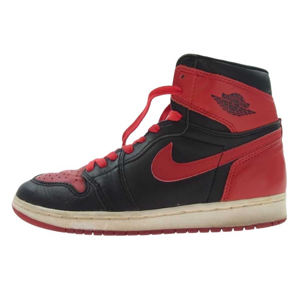 NIKE AIR JORDAN ナイキ ジョーダン 130207-061 【観賞用】 94年復刻 AIR JORDAN 1 HIGH BRED AJ1 エアジョーダン ハイ ブレッド スニーカー レッド系/ブラック系 25.5cm【中古】