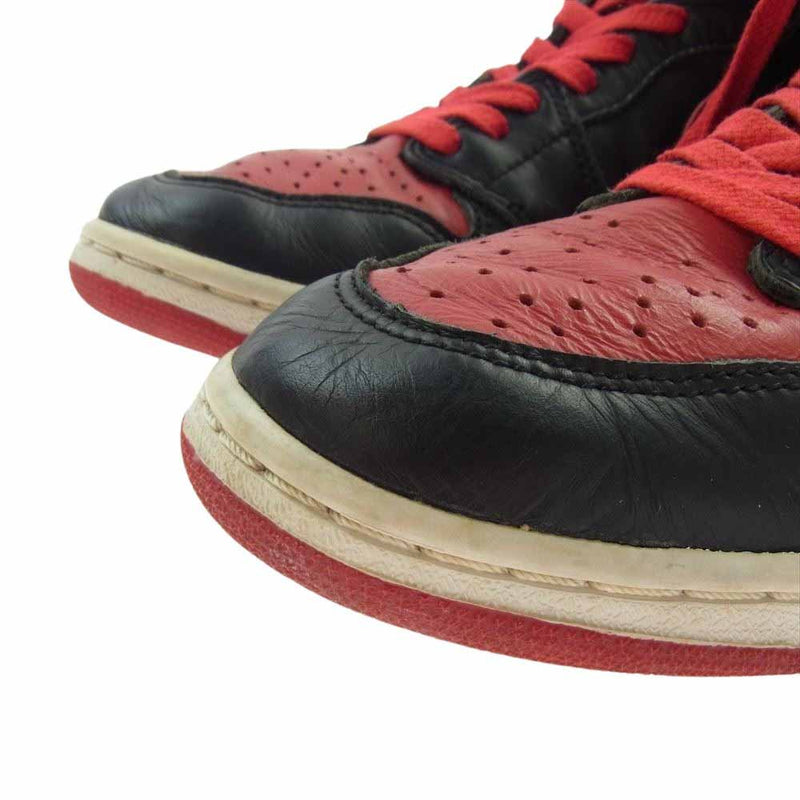 NIKE AIR JORDAN ナイキ ジョーダン 130207-061 【観賞用】 94年復刻 AIR JORDAN 1 HIGH BRED AJ1 エアジョーダン ハイ ブレッド スニーカー レッド系/ブラック系 25.5cm【中古】