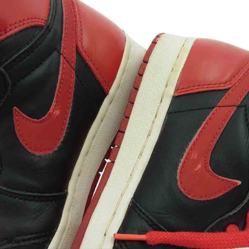 NIKE AIR JORDAN ナイキ ジョーダン 130207-061 【観賞用】 94年復刻 AIR JORDAN 1 HIGH BRED AJ1 エアジョーダン ハイ ブレッド スニーカー レッド系/ブラック系 25.5cm【中古】